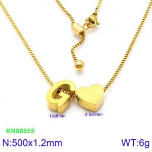 SS Gold-Plating Necklace - KN88655-KFC