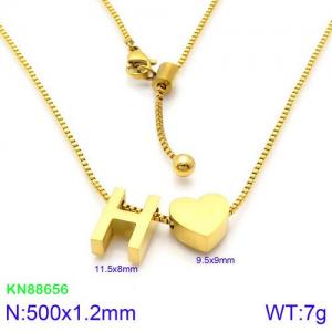 SS Gold-Plating Necklace - KN88656-KFC