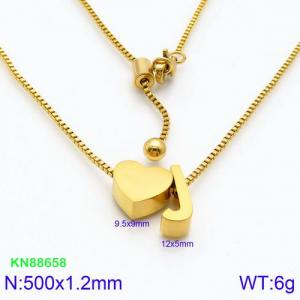 SS Gold-Plating Necklace - KN88658-KFC