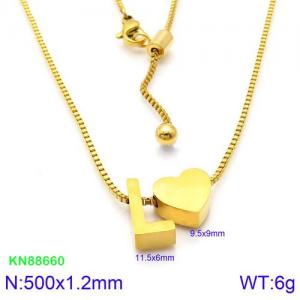 SS Gold-Plating Necklace - KN88660-KFC