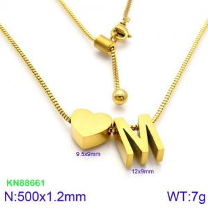 SS Gold-Plating Necklace - KN88661-KFC
