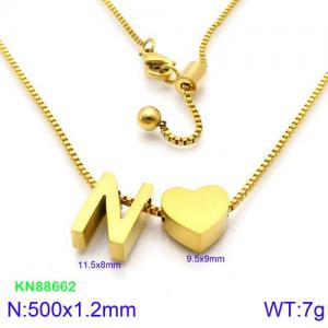 SS Gold-Plating Necklace - KN88662-KFC