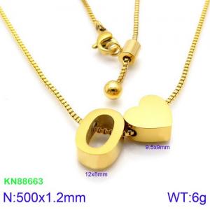 SS Gold-Plating Necklace - KN88663-KFC