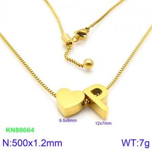 SS Gold-Plating Necklace - KN88664-KFC