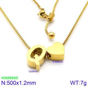 SS Gold-Plating Necklace - KN88665-KFC