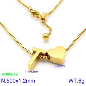 SS Gold-Plating Necklace - KN88668-KFC