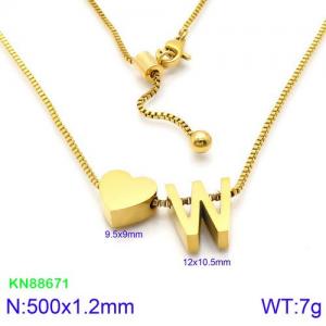 SS Gold-Plating Necklace - KN88671-KFC