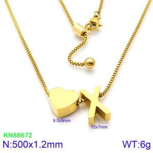 SS Gold-Plating Necklace - KN88672-KFC