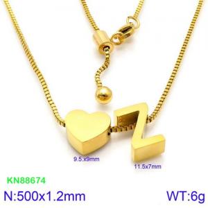 SS Gold-Plating Necklace - KN88674-KFC