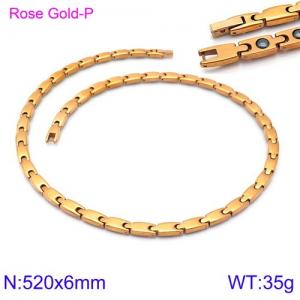 SS Rose Gold-Plating Necklace - KN88702-KC