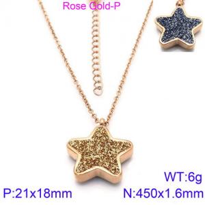 SS Rose Gold-Plating Necklace - KN88703-KFC