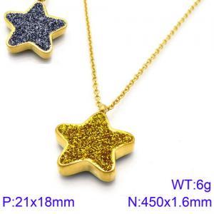 SS Gold-Plating Necklace - KN88704-KFC