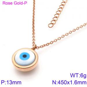 SS Rose Gold-Plating Necklace - KN88712-K