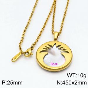 SS Gold-Plating Necklace - KN88784-GC