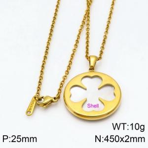 SS Gold-Plating Necklace - KN88791-GC