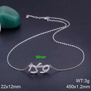 Sterling Silver Necklace - KN88868-K