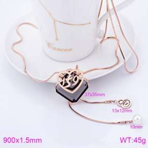 SS Rose Gold-Plating Necklace - KN88871-K
