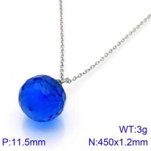 Stainless Steel Stone & Crystal Necklace - KN88996-K