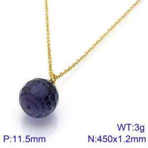 Stainless Steel Stone & Crystal Necklace - KN89000-K