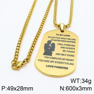 SS Gold-Plating Necklace - KN89083-Z