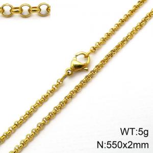 Staineless Steel Small Gold-plating Chain - KN89086-Z