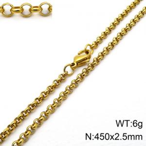 Staineless Steel Small Gold-plating Chain - KN89090-Z