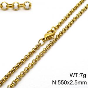 Staineless Steel Small Gold-plating Chain - KN89092-Z