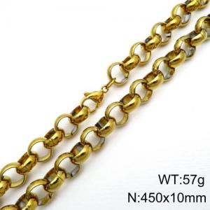 SS Gold-Plating Necklace - KN89108-Z