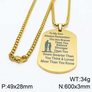 SS Gold-Plating Necklace - KN89122-Z