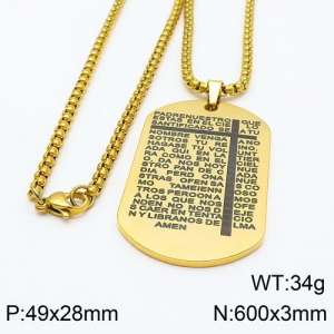 SS Gold-Plating Necklace - KN89123-Z