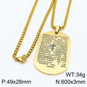 SS Gold-Plating Necklace - KN89127-Z