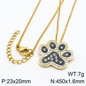 SS Gold-Plating Necklace - KN89141-Z