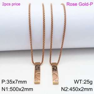 SS Rose Gold-Plating Necklace - KN89160-Z