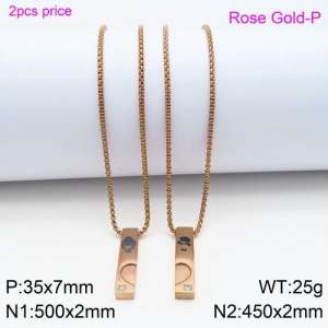 SS Rose Gold-Plating Necklace - KN89163-Z