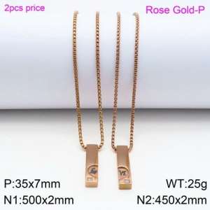 SS Rose Gold-Plating Necklace - KN89164-Z