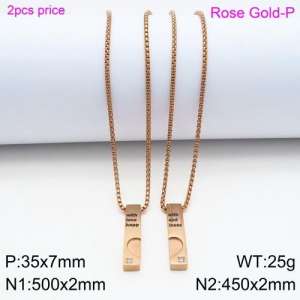 SS Rose Gold-Plating Necklace - KN89165-Z