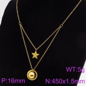 SS Gold-Plating Necklace - KN89298-KFC