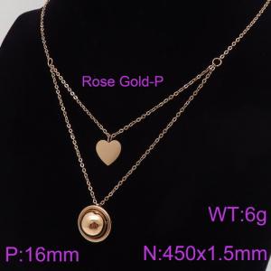 SS Rose Gold-Plating Necklace - KN89306-KFC