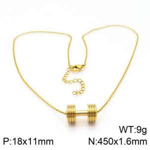 SS Gold-Plating Necklace - KN89445-Z