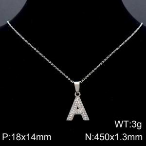 Stainless Steel Stone Necklace - KN89504-K