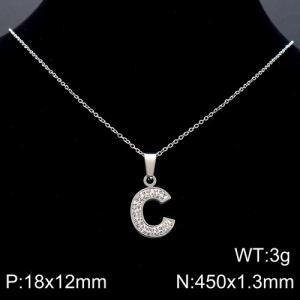 Stainless Steel Stone Necklace - KN89508-K