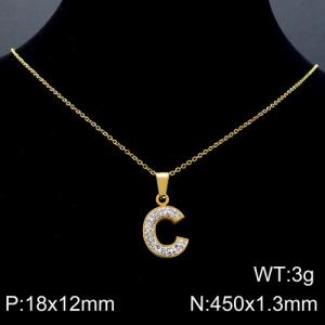 Stainless Steel Stone Necklace - KN89509-K
