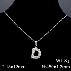 Stainless Steel Stone Necklace - KN89510-K