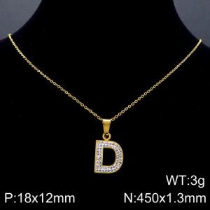 Stainless Steel Stone Necklace - KN89511-K