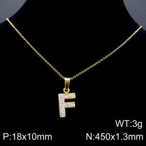 Stainless Steel Stone Necklace - KN89515-K