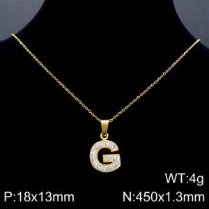 Stainless Steel Stone Necklace - KN89517-K