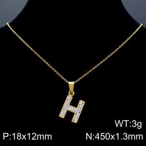 Stainless Steel Stone Necklace - KN89519-K