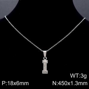 Stainless Steel Stone Necklace - KN89520-K