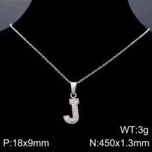 Stainless Steel Stone Necklace - KN89522-K