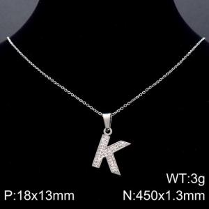 Stainless Steel Stone Necklace - KN89524-K